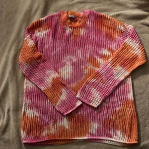 Tied dye knitted sweater